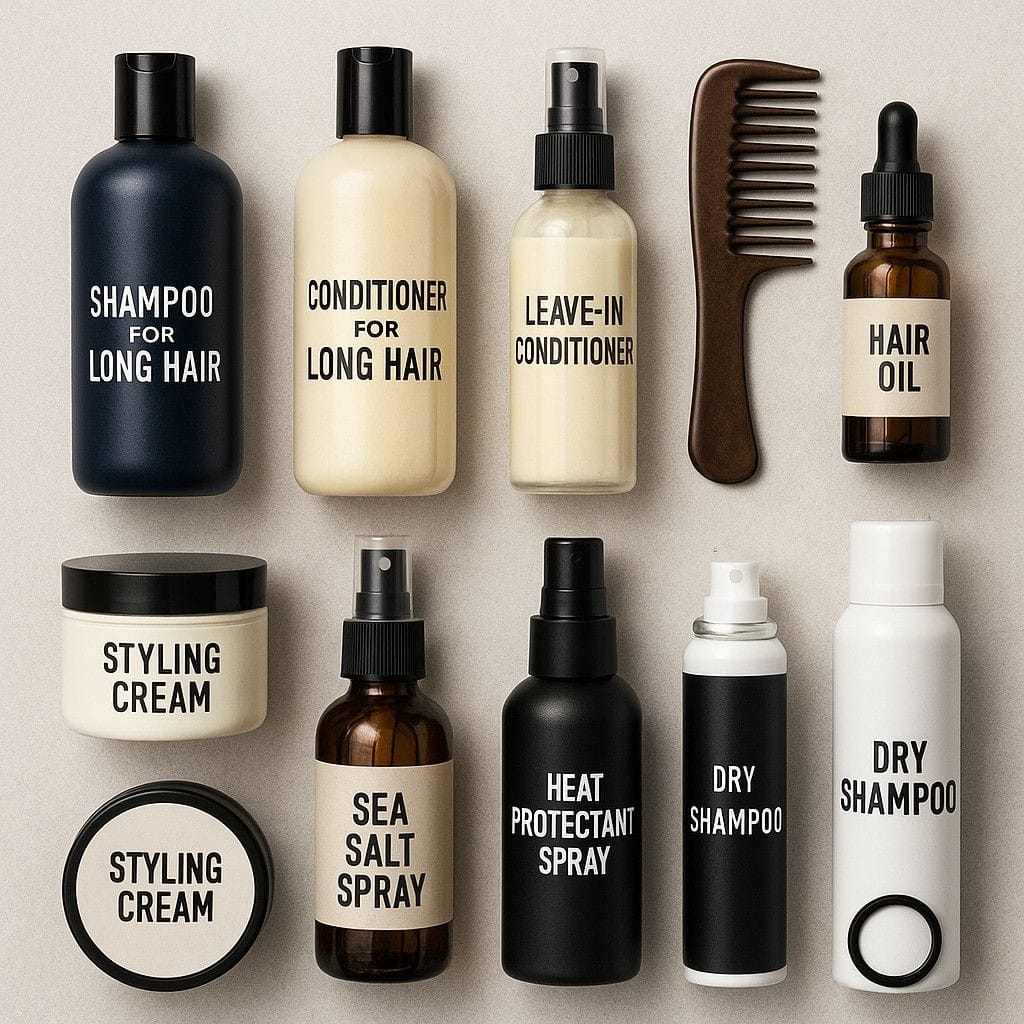 Essential hair products for men to style and maintain long hairstyles