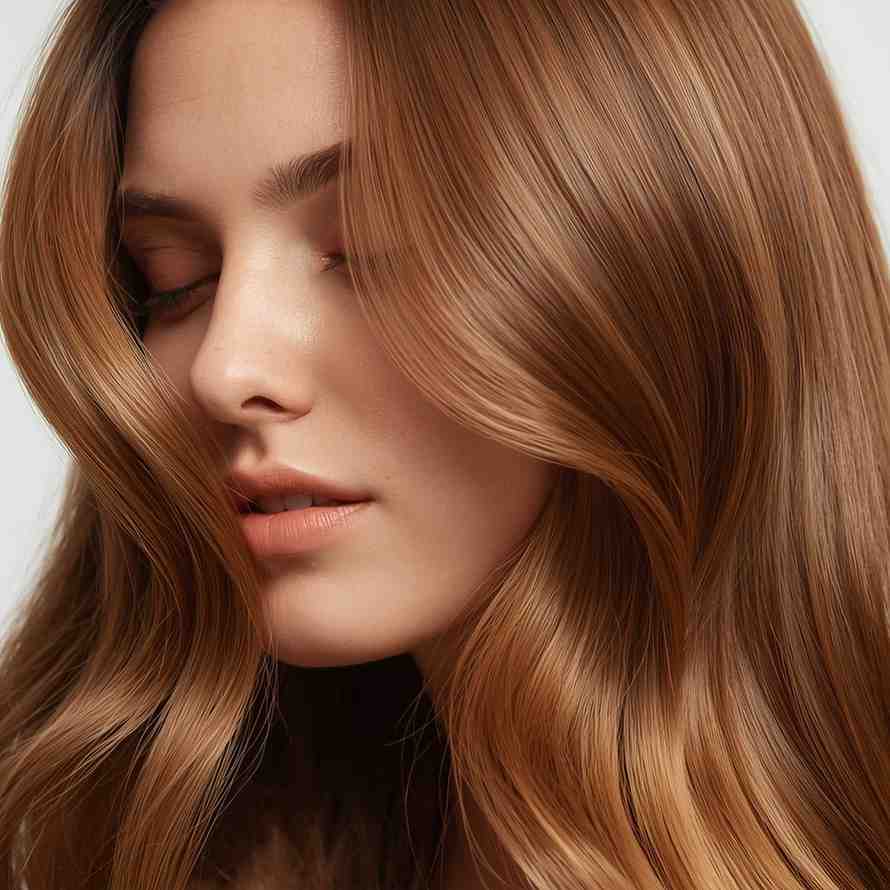 Healthy shiny hair after using Olaplex