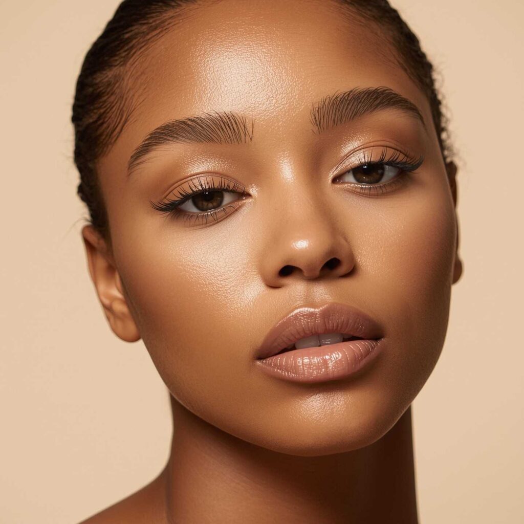 Rapper Ice Spice barefaced look highlighting her natural skin