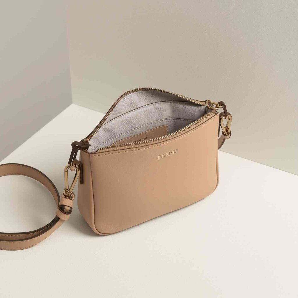 Trendy women’s crossbody bag in neutral color perfect for daily use