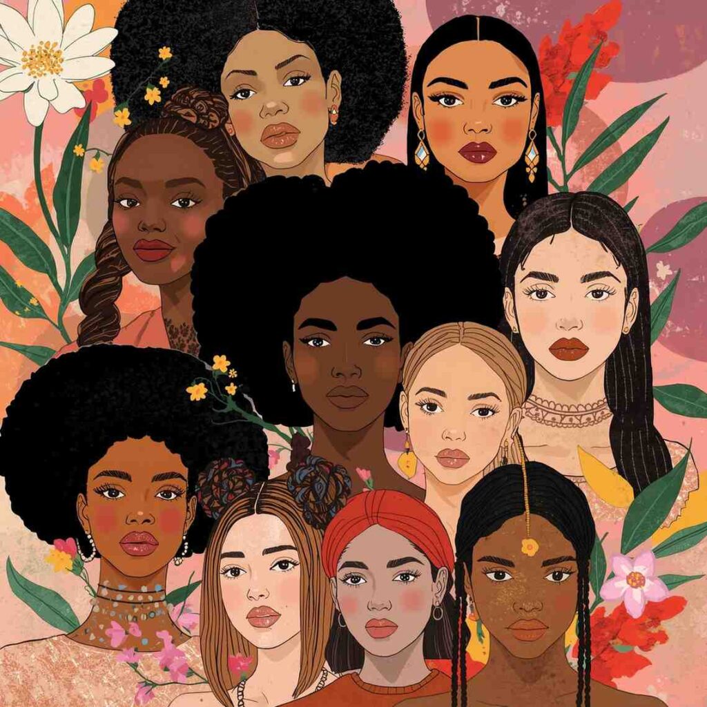 Graphic illustration of growing popularity of natural looks in pop culture