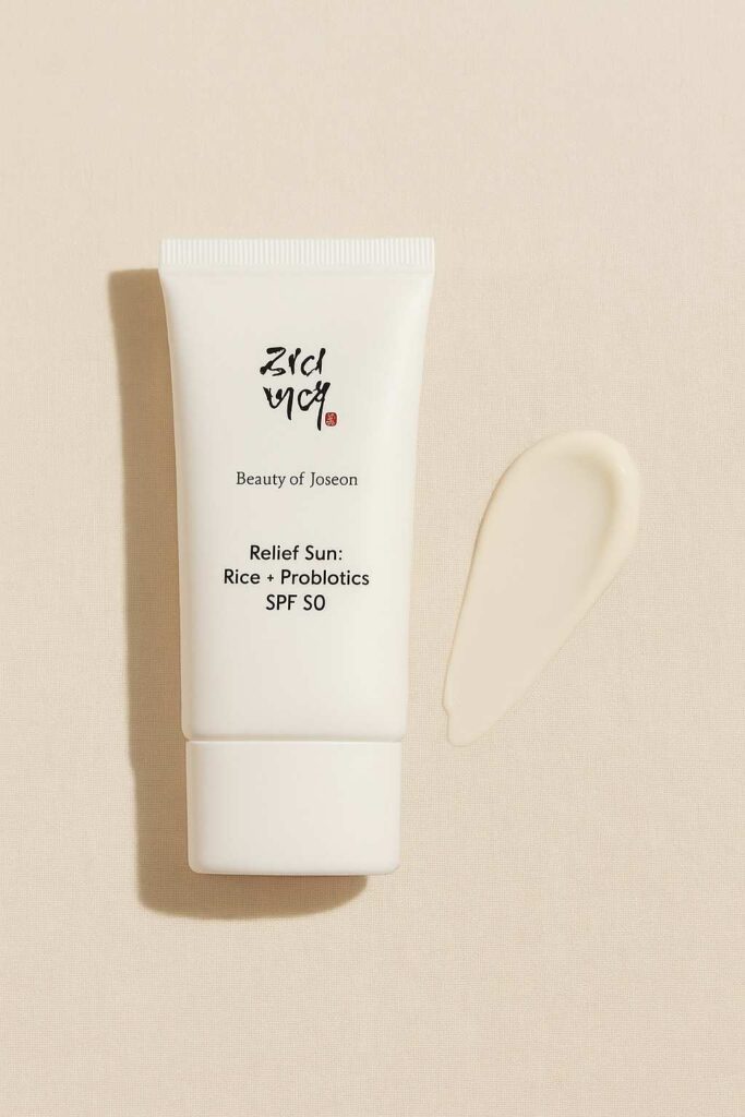 Beauty of Joseon Relief Sun Rice + Probiotics SPF 50 lightweight sunscreen with no white cast
