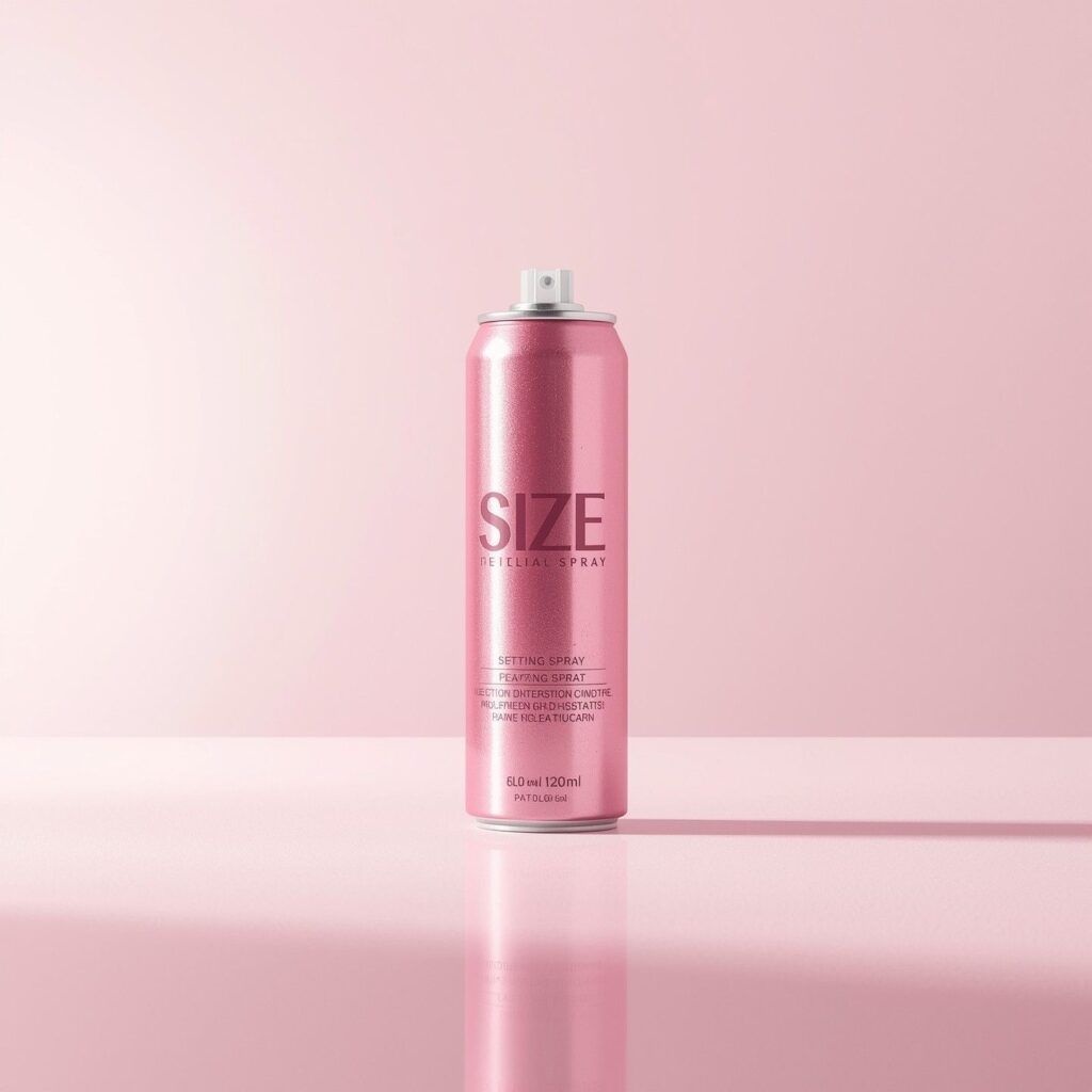 One Size Setting Spray pink aerosol can product photo