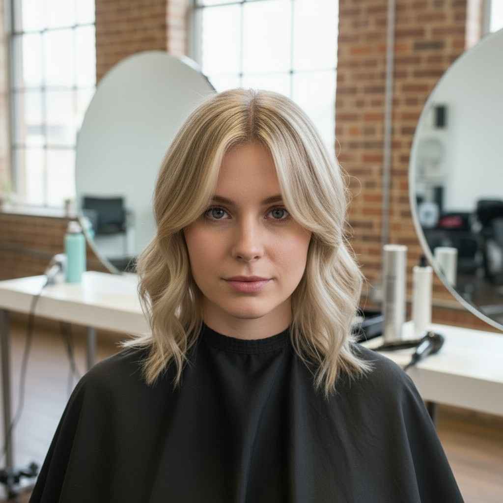 Hairstylist creating a bixie haircut with layered texture