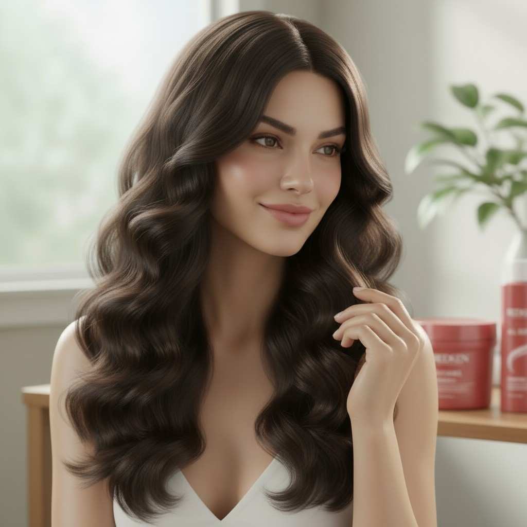 Defined curls and frizz control with Redken All Soft Mega treatment