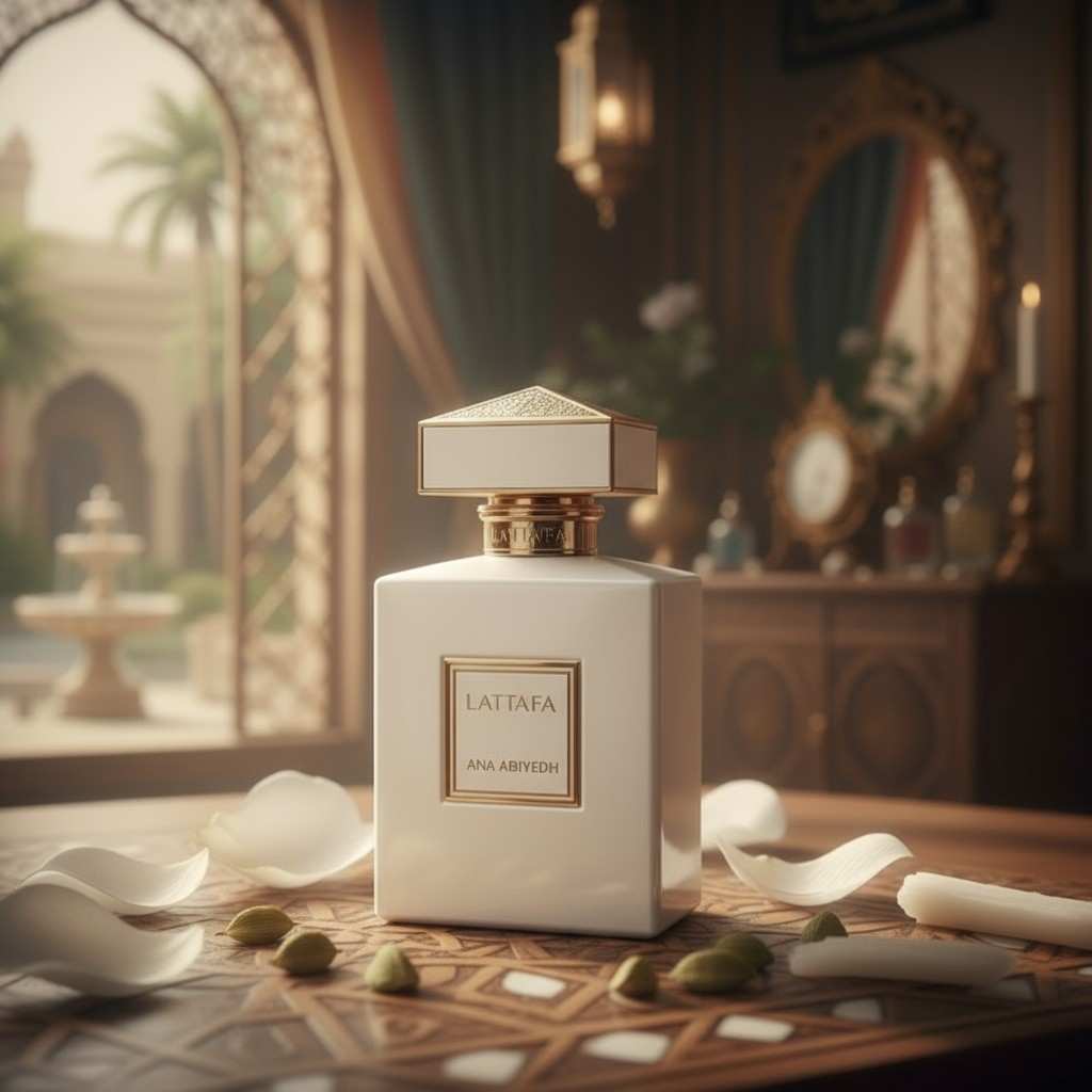 Lattafa Ana Abiyedh unisex fragrance with white bottle design