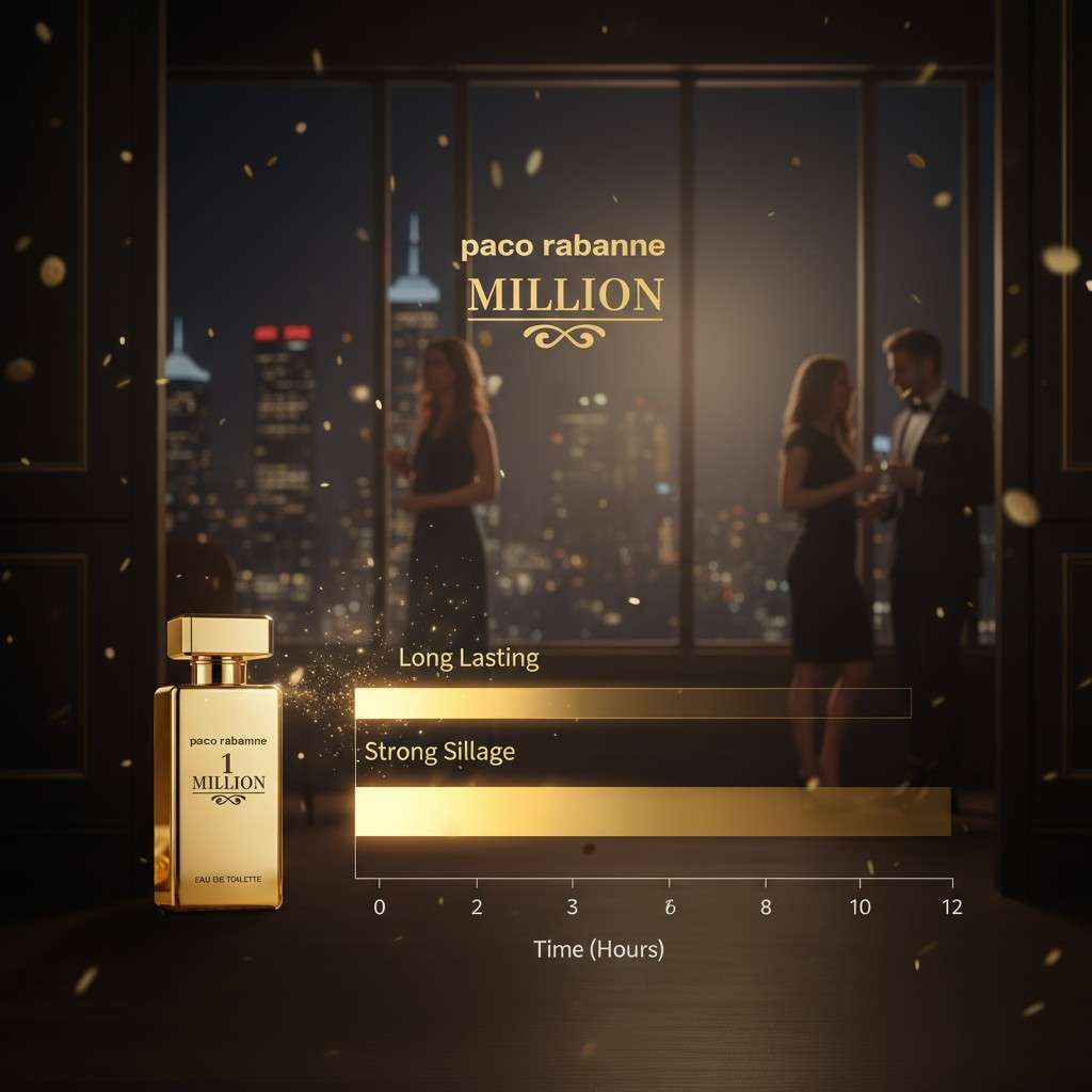 Longevity and projection chart of Paco Rabanne 1 Million fragrance
