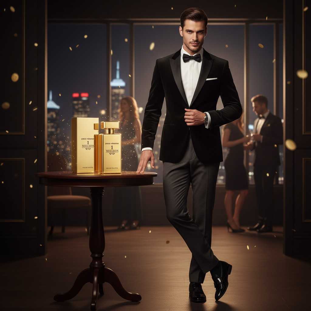 Man wearing Paco Rabanne 1 Million perfume for night out party