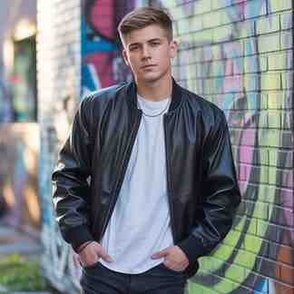 leather bomber jacket