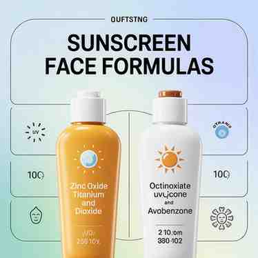Infographic comparing mineral and chemical formulas of the best sunscreen for face.