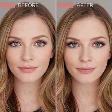 Before and after using Maybelline Colossal Bubble Mascara showing visible lash lift and volume.