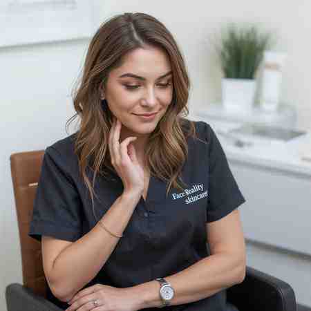 In-office acne treatment performed by Face Reality Skincare professional